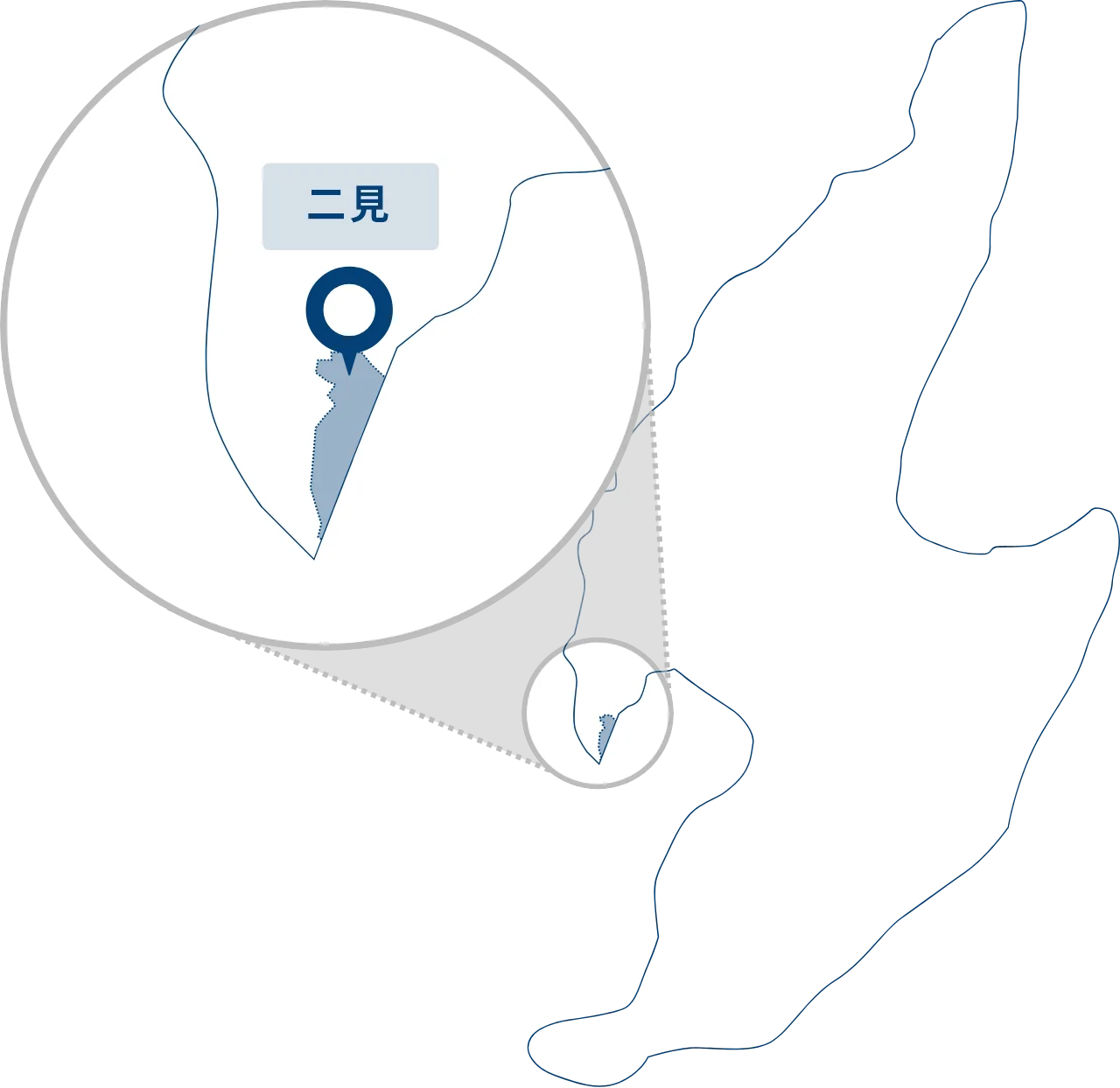 佐渡島二見の地図